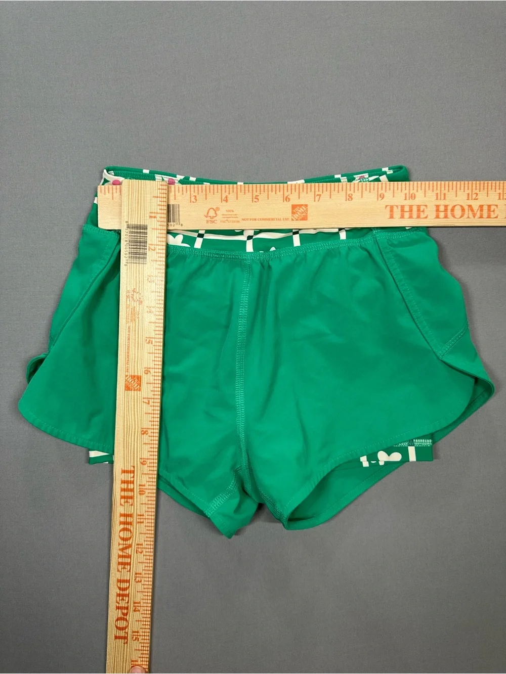Hanna Andersson Green+White Floral 3-Piece Active Set, Leggings/Shorts/Top, US 5